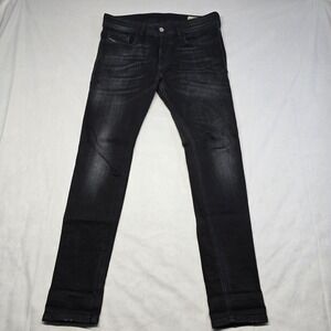 Diesel Sleenker X Slim Skinny Jeans Men 31x30 Black Button Fly